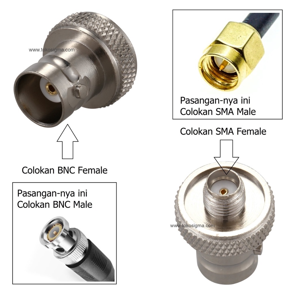 Colokan Antena SMA Female To BNC Female Converter Coaxial Jek Gender