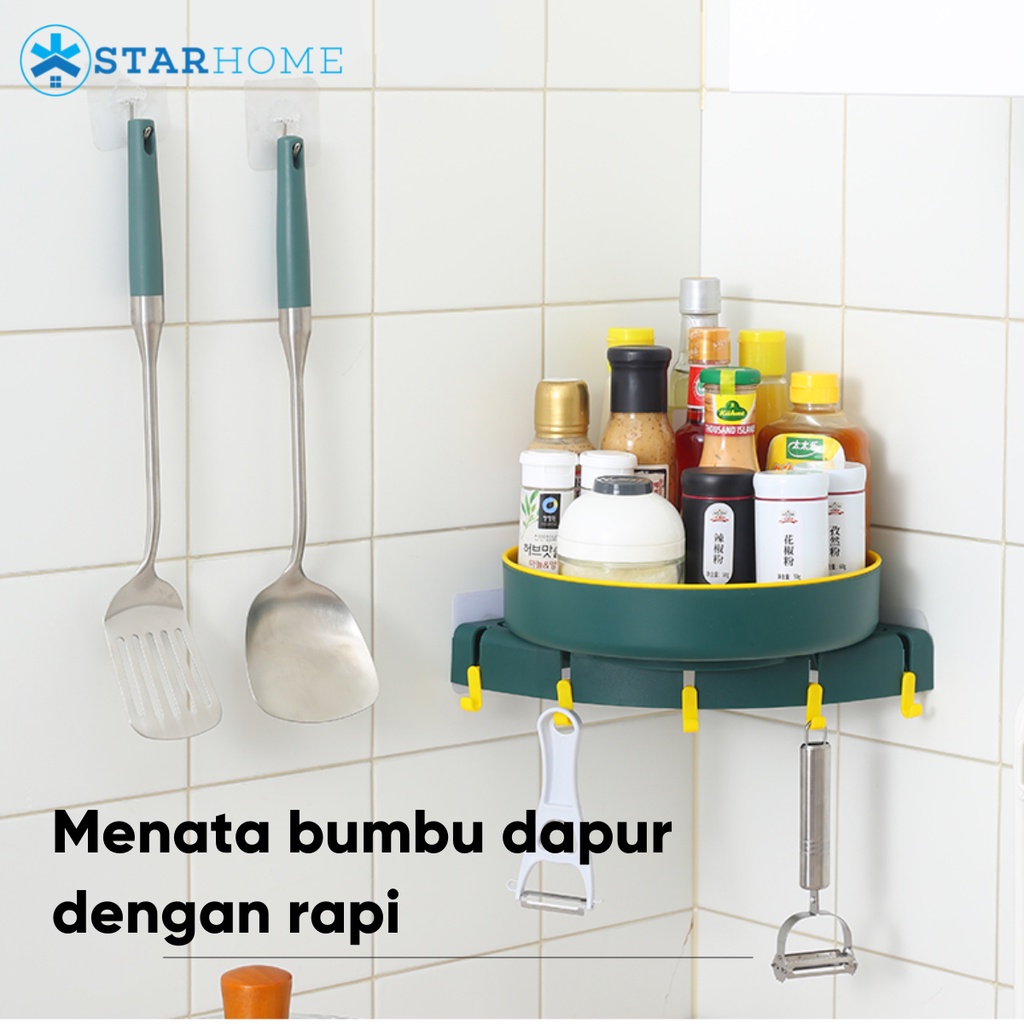 Rak Sudut Kamar Mandi Rak Bumbu Dapur Putar Tempat Sabun Mandi Organizer Dapur Hanger Kamar Mandi