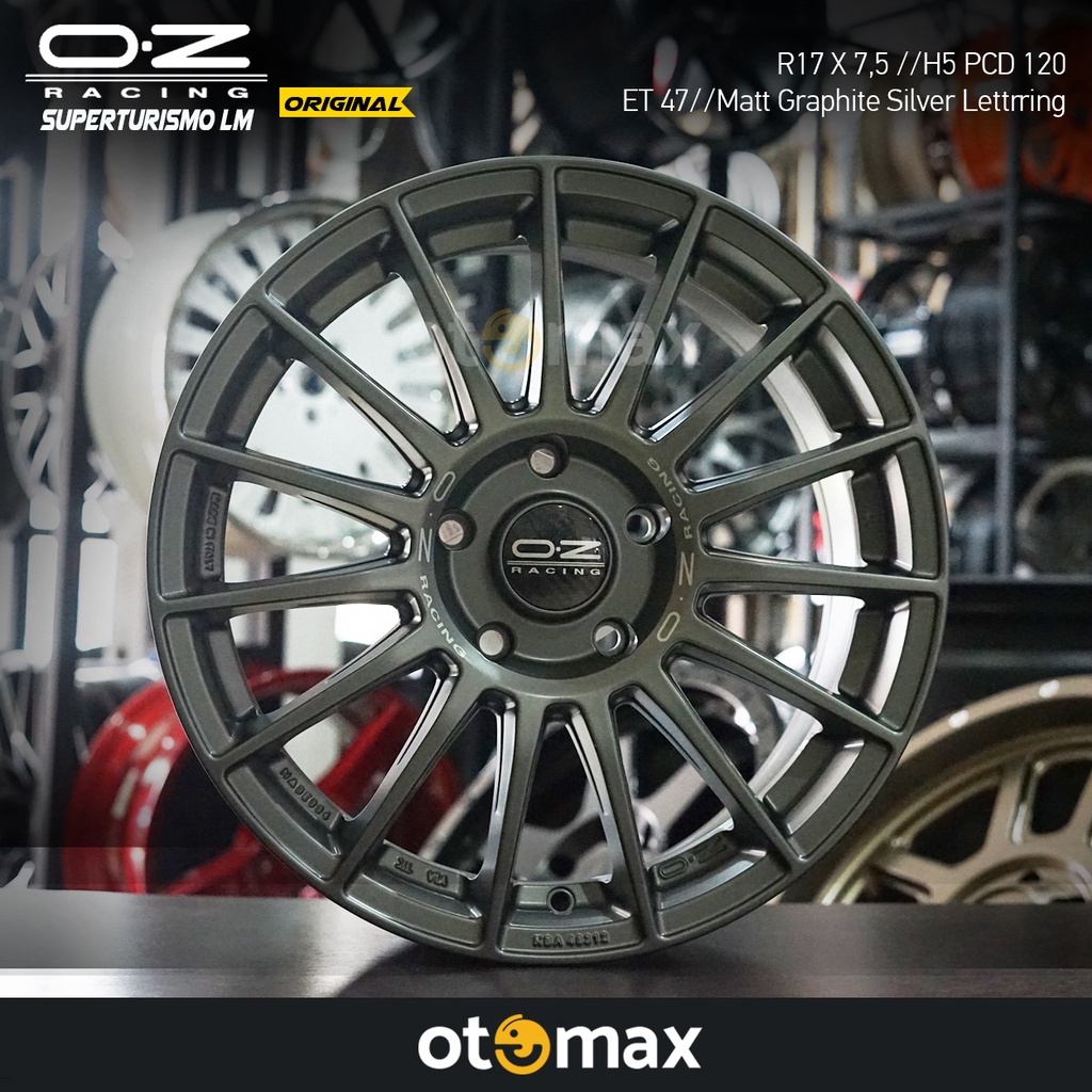 Velg Mobil OZ Original Superturismo LM Ring 17 Matt Graphite Silver Lettering
