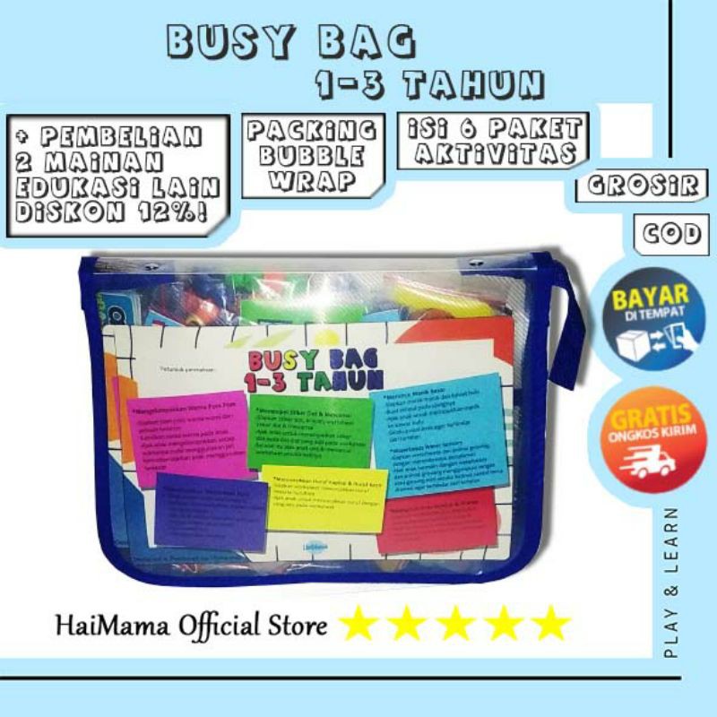 BUSY BAG USIA 1-3 TAHUN | PAKET AKTIVITAS BALITA | MAINAN EDUKASI | MONTESSORI