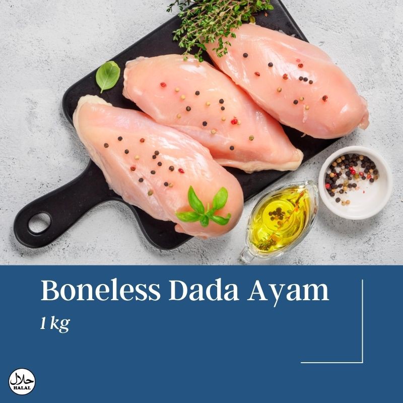 

Daging Fillet Dada Ayam Tanpa Kulit 1 Kg / Filet Boneless Dada Ayam / Frozen Food