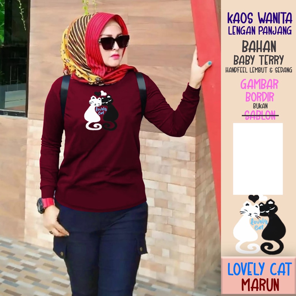 JESETA Kaos Wanita Lengan Panjang / Kaos Sweatshirt / Atasan Wanita / Atasan Wanita Lengan Panjang