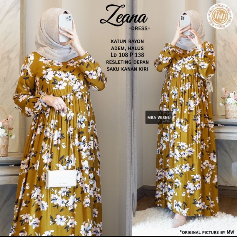 ZEANA DRESS ORIGINAL MBA WISNU/ZEANA BY MW/DRESS RAYON MBA WISNU