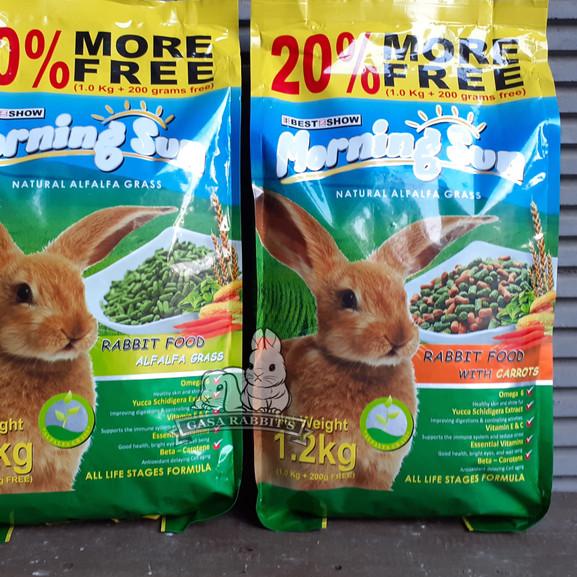 ♦ MAKANAN KELINCI - PELET MORNING SUN ALFALFA - PELET KELINCI - KELINCI ☊