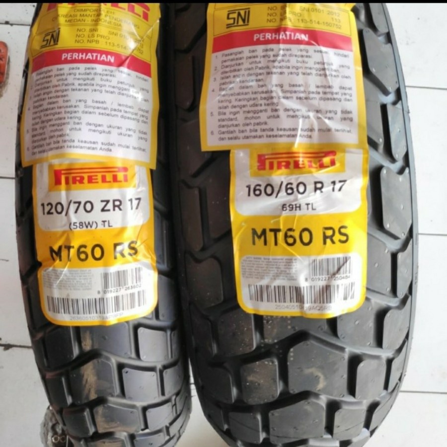 SALE PAKET BAN SEPASANG PIRELLI IMPORT MT 60 RS 120/70/17 &amp; 160/60/17