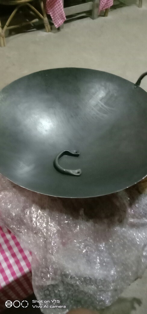 Wajan Besar 50 Cm Wajan Resto Nasi Goreng Chinese Food Plat Baja Hitam