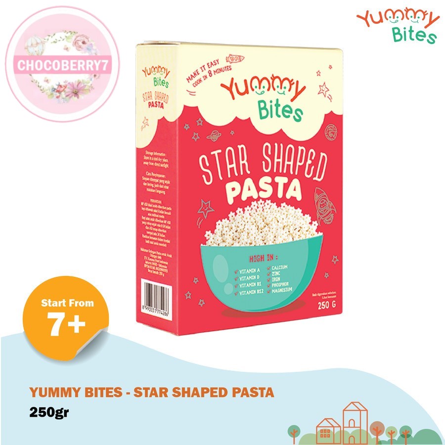 Yummy Bites Star Shaped Pasta 250gr MPASI usia 7 m+ Pasta Bentuk Bintang