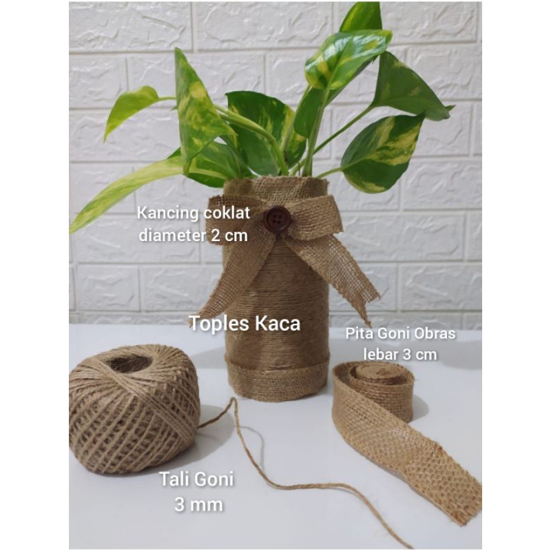 KAIN GONI / PITA GONI COKLAT RENDA / SIZE 5 CM dan 6 CM / HESSIAN BURLAP JUTE