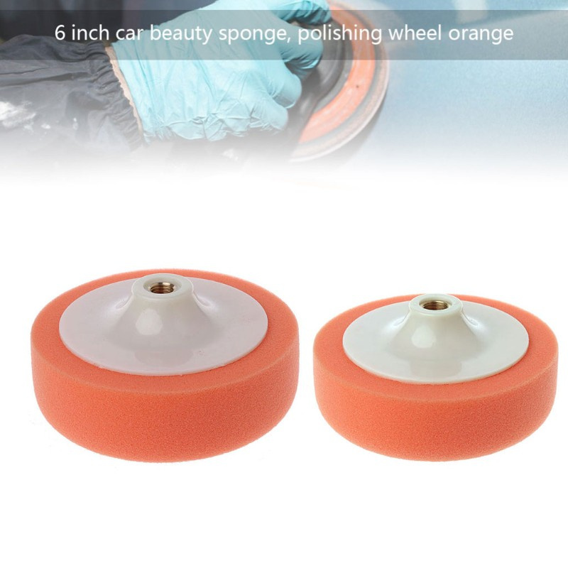 CRE  6 Inch 15cm Auto Car Polishing Buffing Polishing Pad Sponge Wheel Waxing Orange