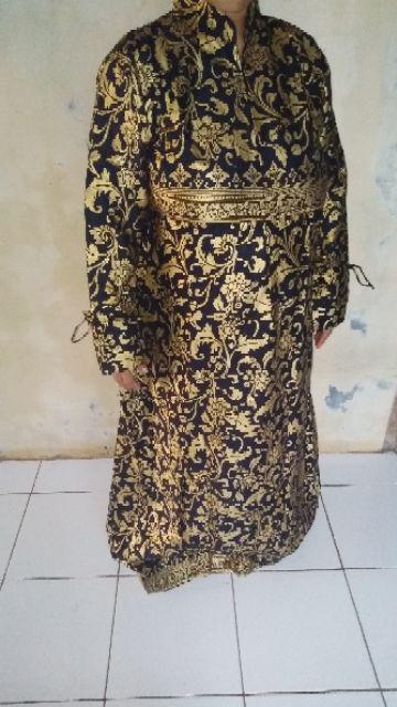 Gamis Batik Motif Bunga Mewah Glamour Murah / Busui  Big Size Jumbo Xxl Ld 120 Warna Pink Emas Biru