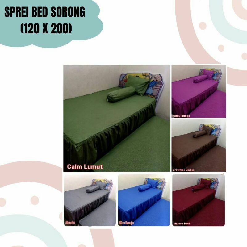 (COD) SPREI BED SORONG ANAK SPREI SORONG 2IN1 SPREI KASUR SORONG SPREI RUMBAI POLOS SPREI SORONG POL