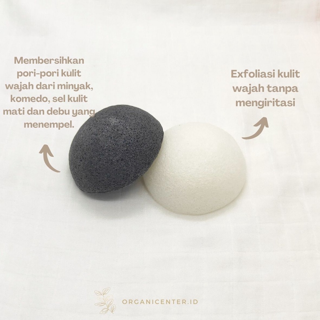 Konjac Sponge Natural Spons Alami Pembersih Pori Wajah Cuci Muka Exfoliator