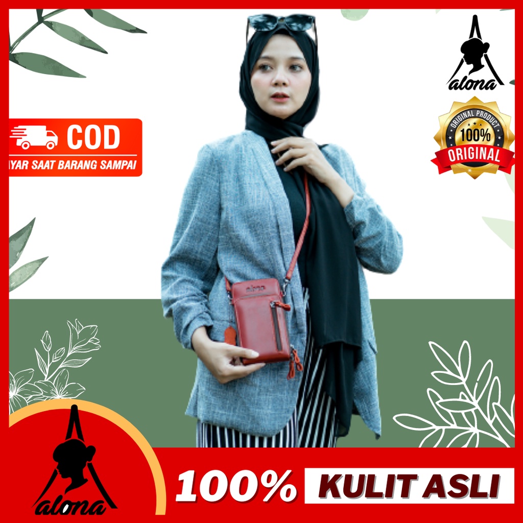 Tas Sling Bag Kulit Asli Kecil Mini Bag Wanita Selempang Branded Original Alona Siren Leather
