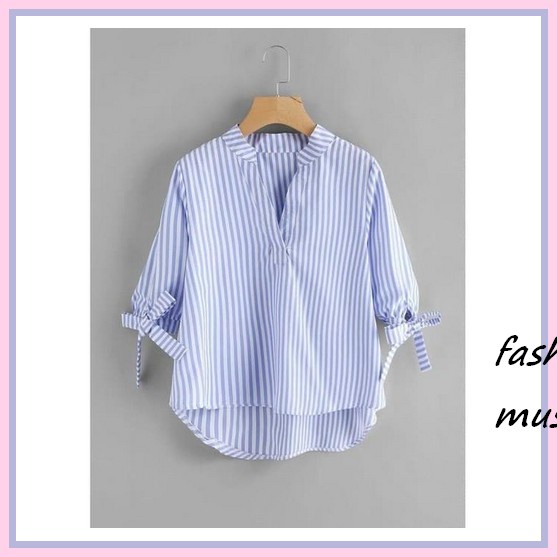 Zaza_Fashion Blouse Wanita Terbaru Korea / Baju Atasan Wanita Terbaru Korean Style Hem Ketty [Julia 
