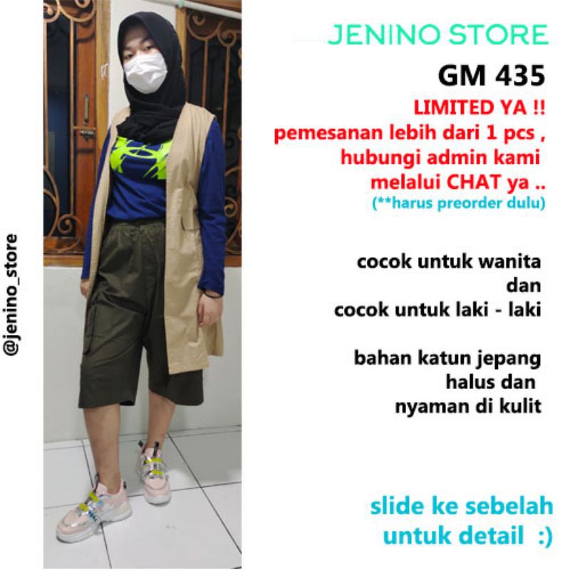 celana sirwal cingkrang tactical cargo 7per8 golius katun pria wanita GM435