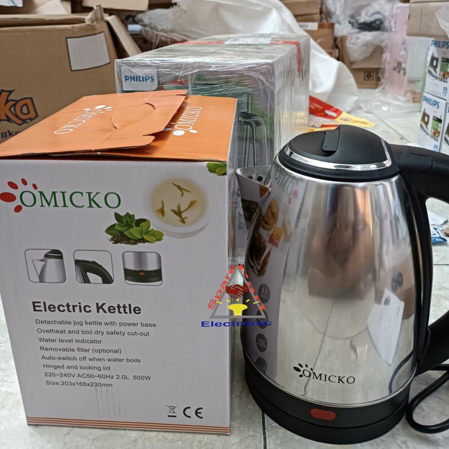 Kettle Elektrik - Teko Listrik - 2L Omicko - Teko Stainless Omicko ORIGINAL