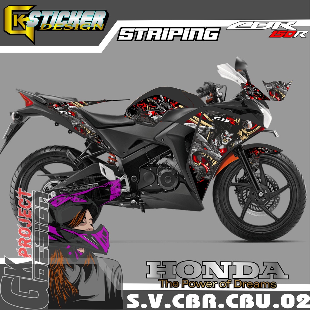 STRIPING CBR CBU THAILAND STICKER STRIPING CBR THAILAND LIST VARIASI 02 DRAGON
