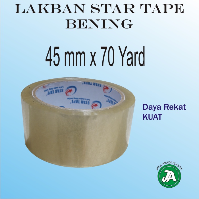 

Lakban Packing Star Tape 45 mm x 70 Yard Bening Clear Tebal