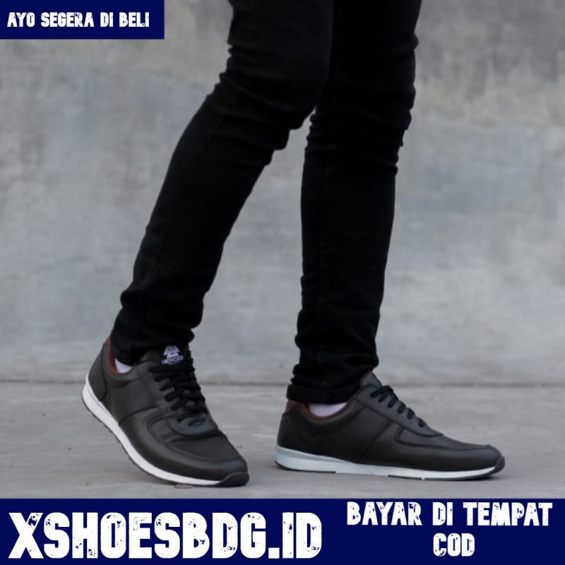 Xshoesbdg.id  x Frey Sepatu Sneakers Pria Formal Casual Semi Kulit Santai Kerja Nongkrong Sepatu Pria