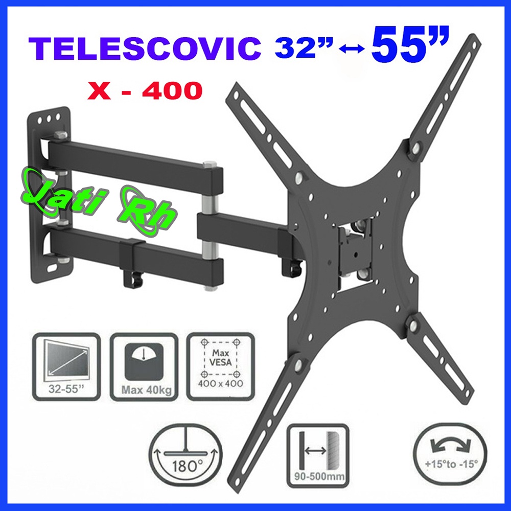 SWIVEL BRACKET TV LED 14&quot; - 55&quot;  BRACKET TV LCD 14&quot; - 55&quot; (6 ARAH), SWING BRACKET TV