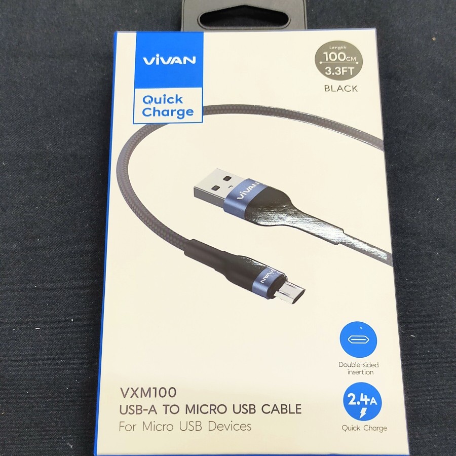 Vivan Kabel Data Micro USB 2,4A VIVAN VXM100 Strong Aluminium Alloy