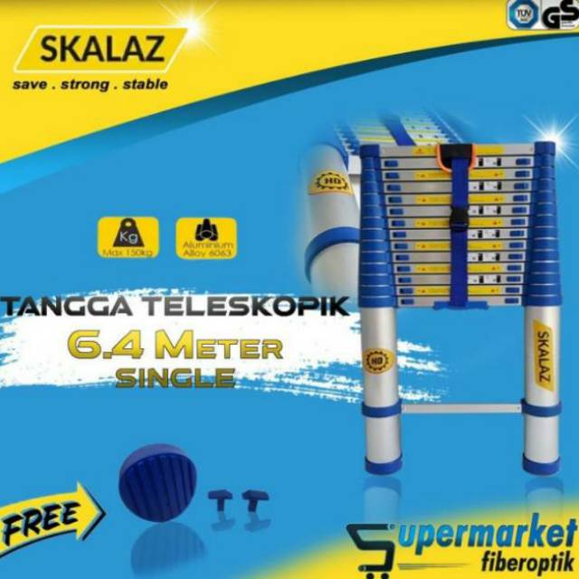 Tangga Telescopic Single 6,4 Meter SKALAZ