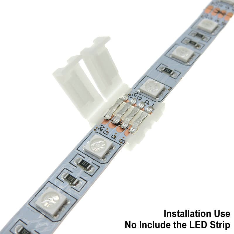 Konektor Lampu LED Strip 5050 RGB 4 Pin 10mm - White