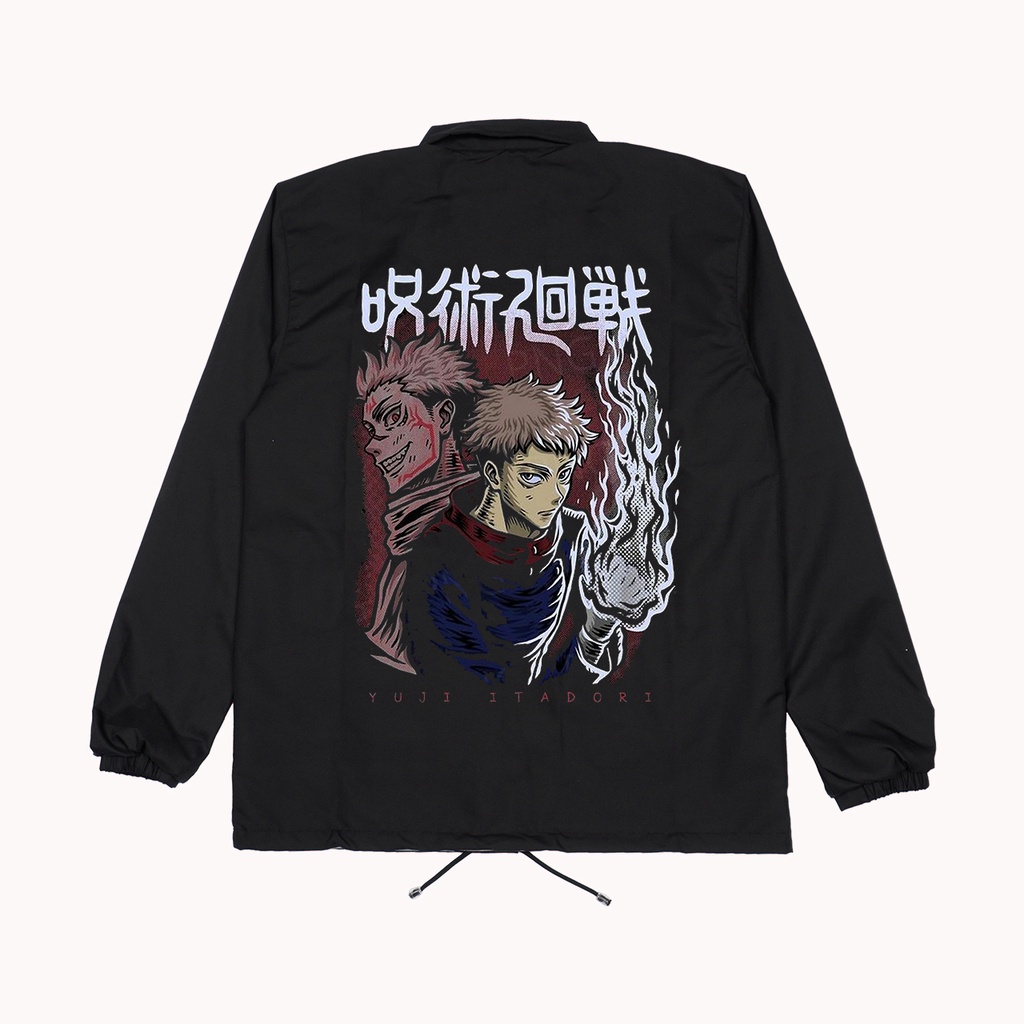 Jaket coach animasi jujutsu kaisen yuji itadori - Jaket coach anime - Jaket windbreaker animasi