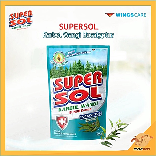 ORIGINAL Supersol Karbol Eucalyptus REFILL 800ml / Supersol Pembersih Lantai / HELLOMARTID