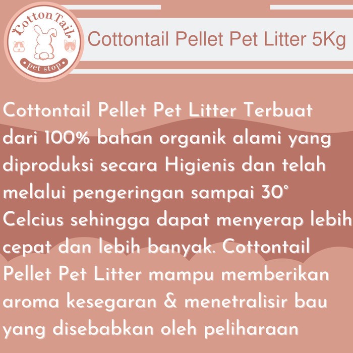 Cottontail Pellet Pet Litter 5kg - Wood Cottontail Pellet Pet Litter 5kg