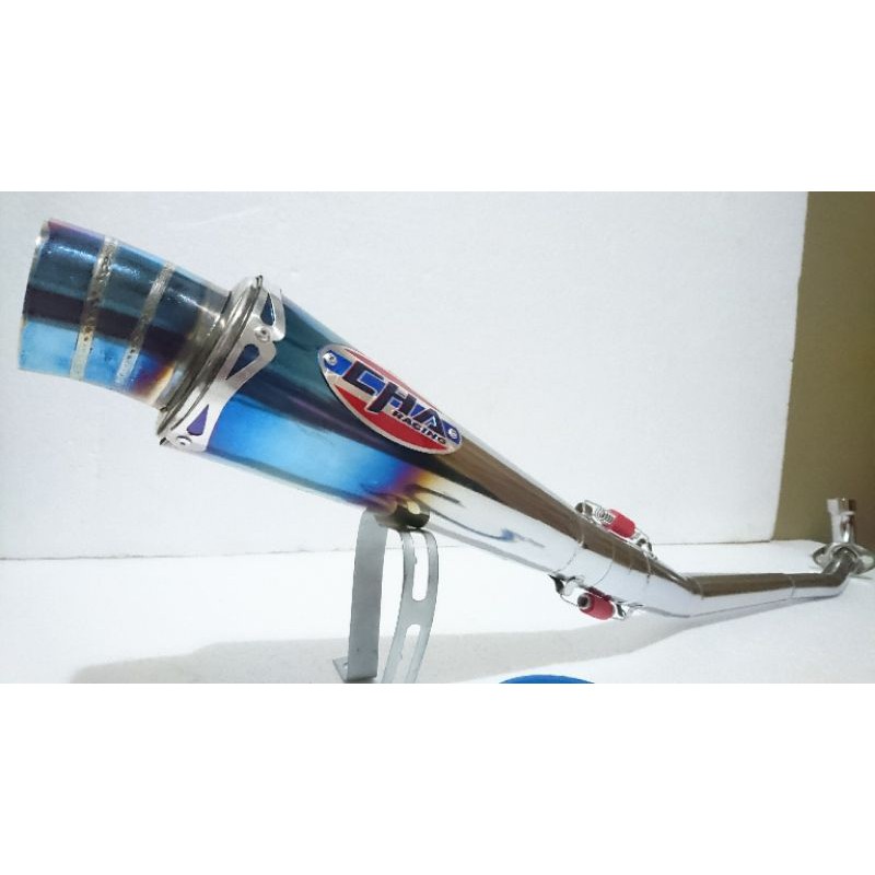 KNALPOT RACING CHA TWO TONE ALL BEBEK HONDA YAMAHA ZUZUKI KAWASAKI