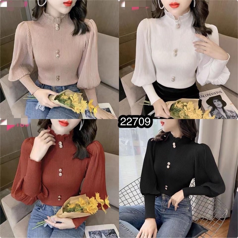 BANGKOK PLEAT AND KNIT BLOUSE - BLUS PLISKET