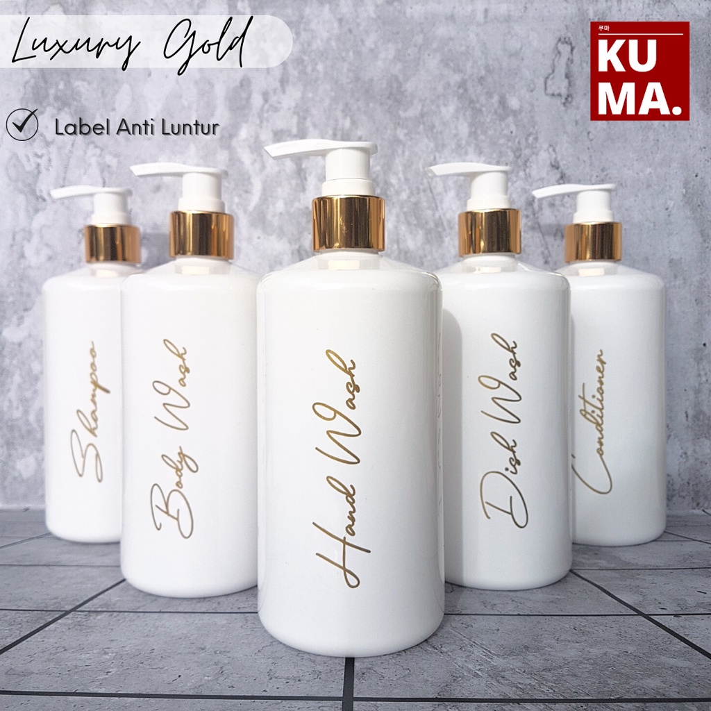 Botol Sabun Aesthetic Refill Pump Putih Neck Gold 500ml botol shampoo sabun mandi sabun cuci piring isi ulang cantik