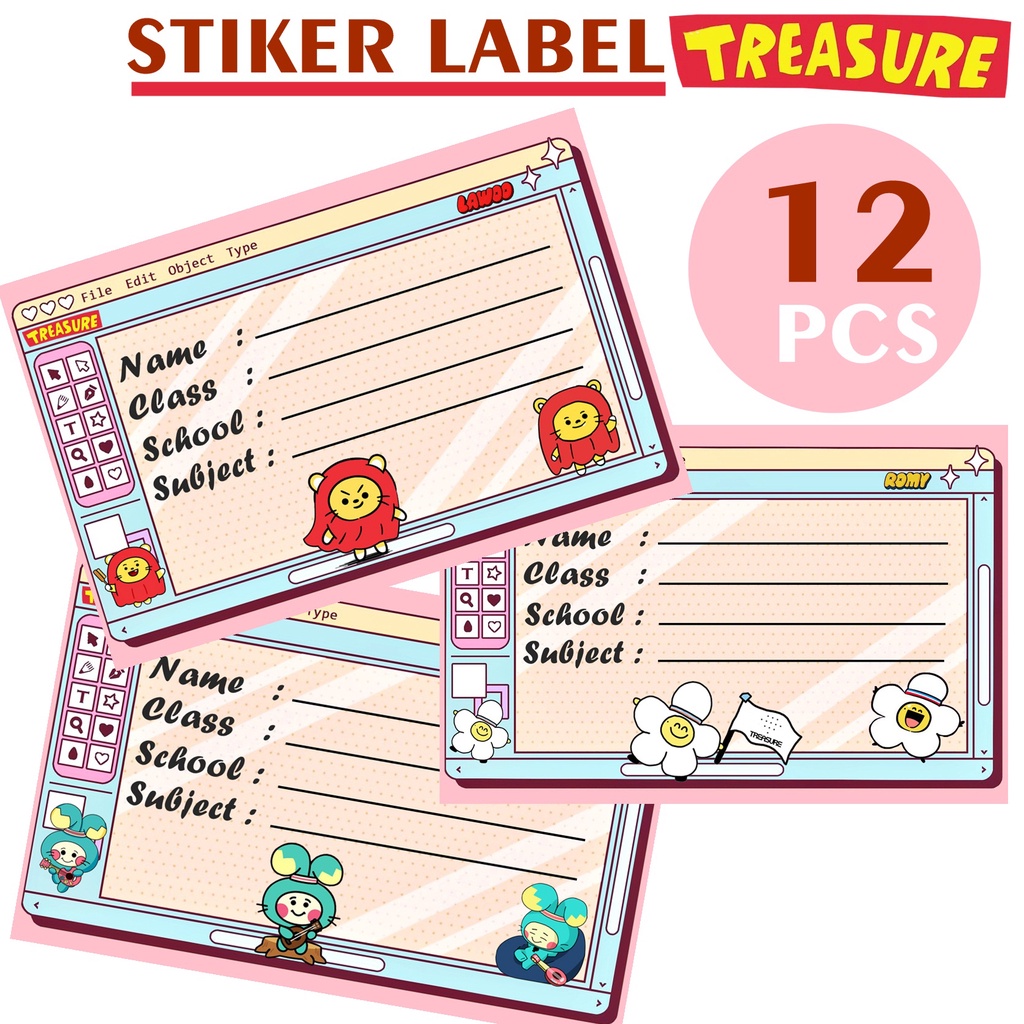 

Stiker Label Buku Pelajaran Sekolah KPop TRUZ TREASURE Stiker Nama Buku Sekolah