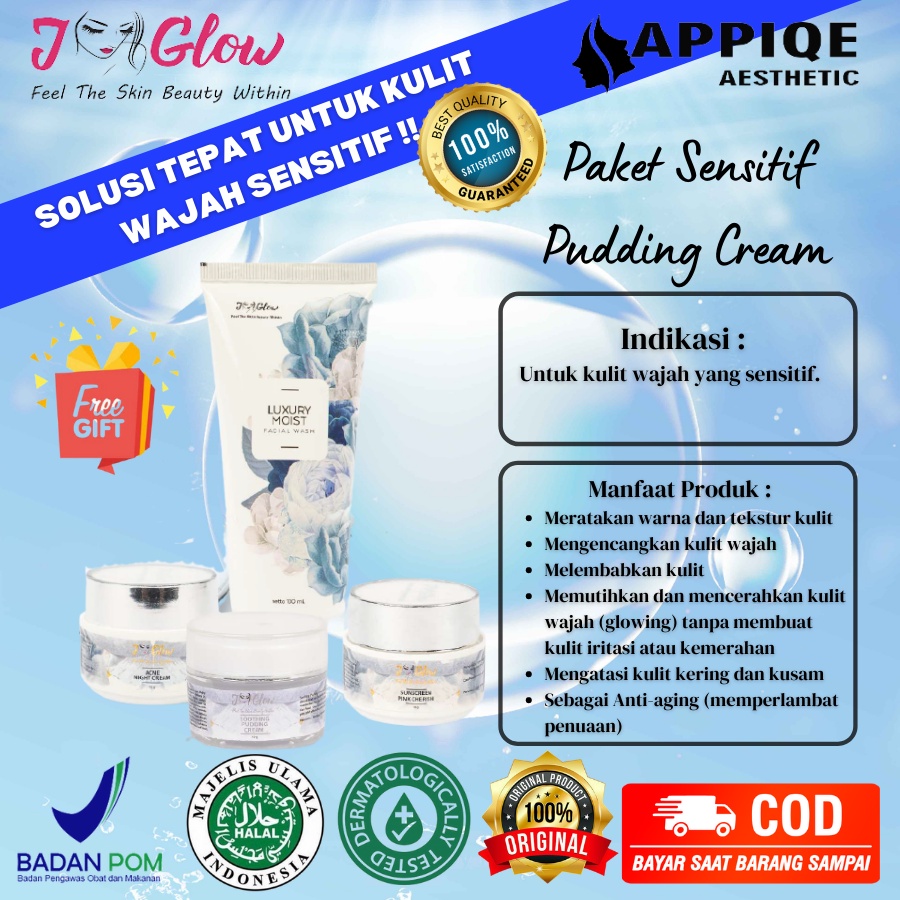 Paket Skincare Perawatan Kecantikan Soothing Sunscreen Cream Pemutih Kulit Wajah Sensitif Glowing