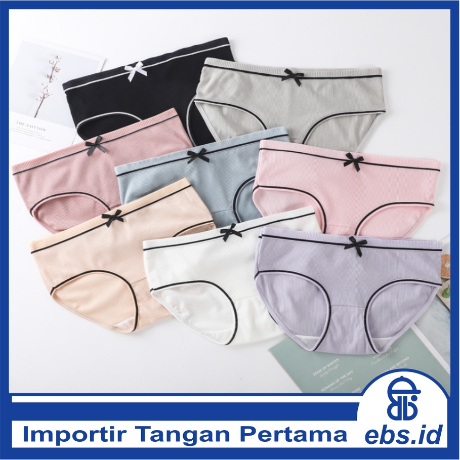 𝐄𝐁𝐒 ✅ PW020 Celana Dalam Wanita Pita Simple Polos Nyaman Import CD Cewek Perempuan COD