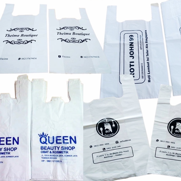 Sablon Kantong Plastik Kresek Singlet 40 x 65 x 03 cm
