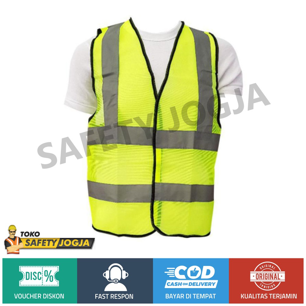 Rompi safety Proyek 4 lines scotlight polyester k3