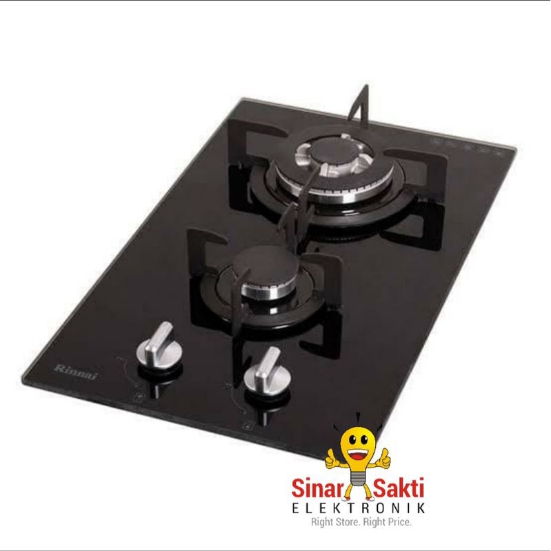 Rinnai Kompor Gas Tanam 2 Tungku Kaca RB 312 NGB / RB-312N (GB) RB312NGB