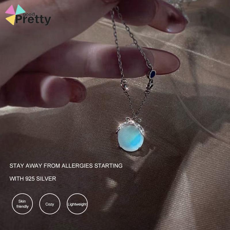 Moonstone Firefly Kalung Wanita Senior Rantai Klavikula Siswa Hadiah Ulang Tahun Desain Niche - PD