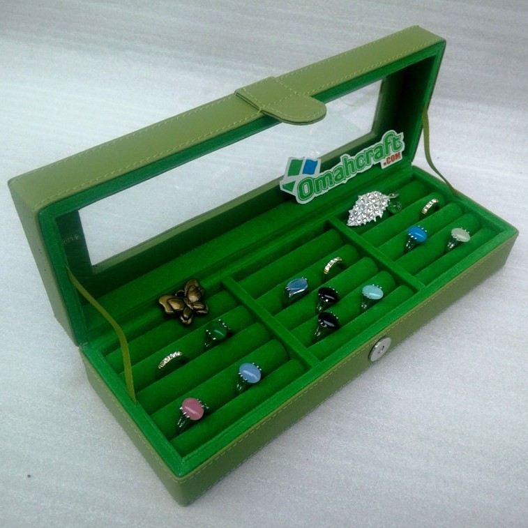 GREEN FULL - Ring Boxes UNIVERSAL Kotak Penyimpana Cincin Emas dan Akik