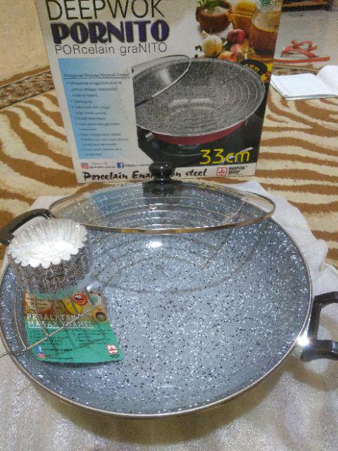 Wajan Maspion Deepwok Pornito Porcelain Granito 33cm Kode Hip
