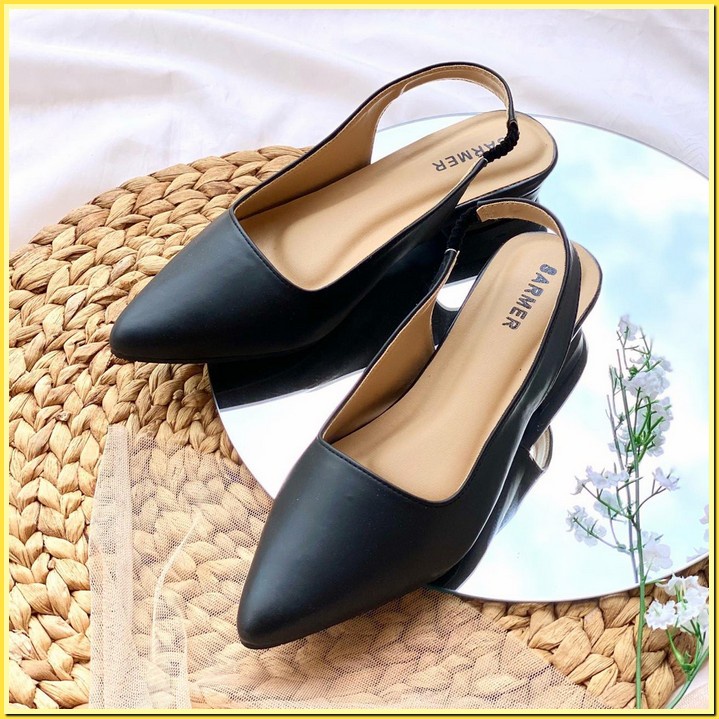 High Heels Wanita Terbaru 2021 Premium Remaja Pesta Pernikahan Sepatu Hak Sarmer - Elma Black Heels 