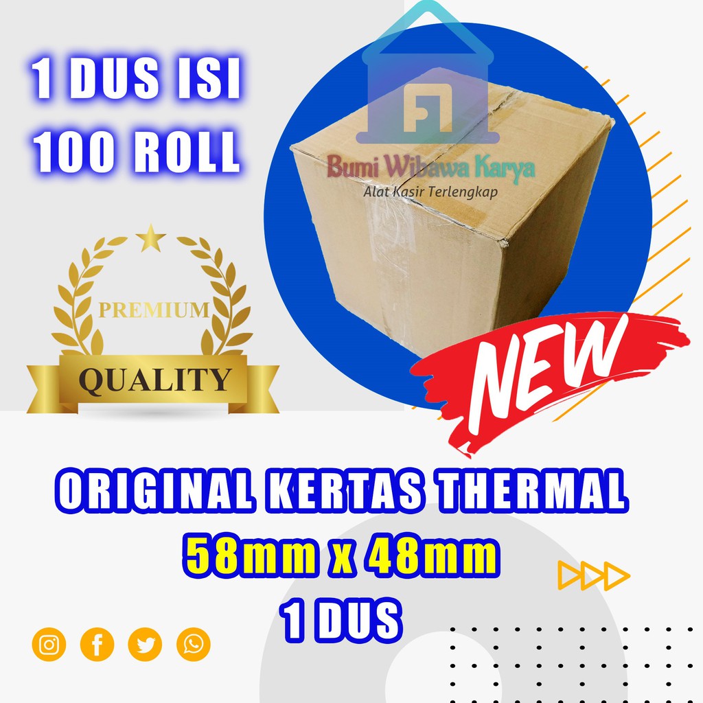 

Kertas thermal paper roll / Kertas Termal 58 x 48 1 Dus terlaris