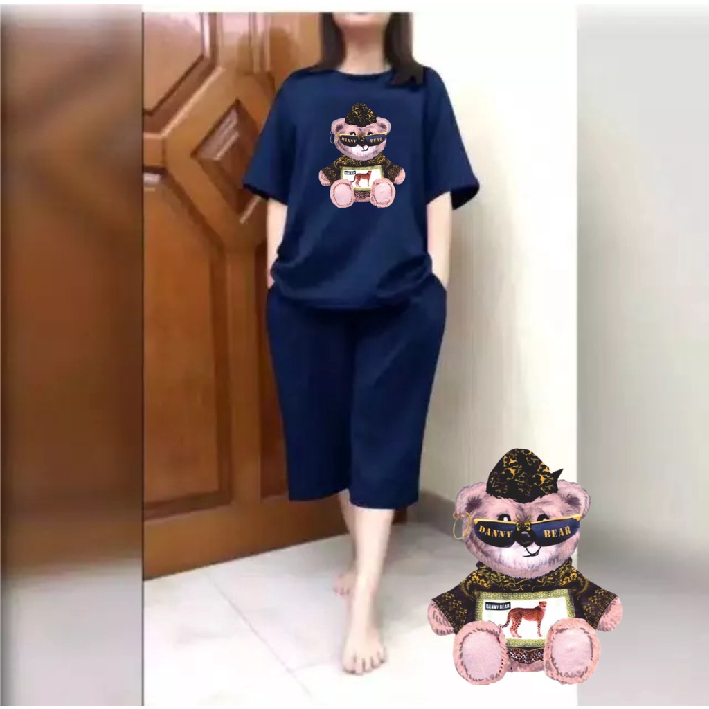 Setelan Jumbo Wanita + Celana Kulot 3/4 Atasan Big Size LD 120 Teddy Kcamata