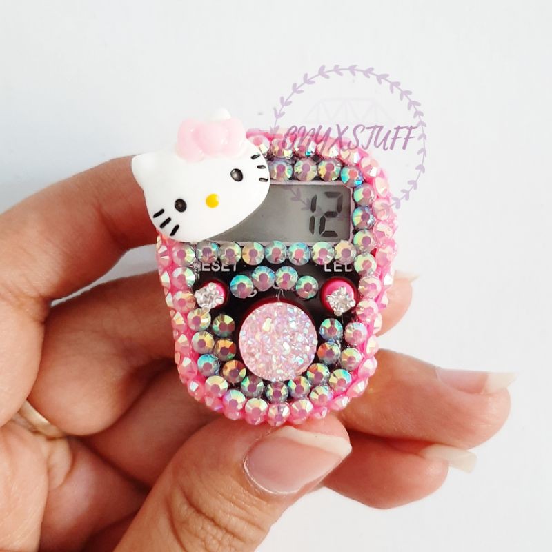 LED tasbih digital hias hello kitty pink muda kilau alarm beep dzikir doa zikir alat hitung tally