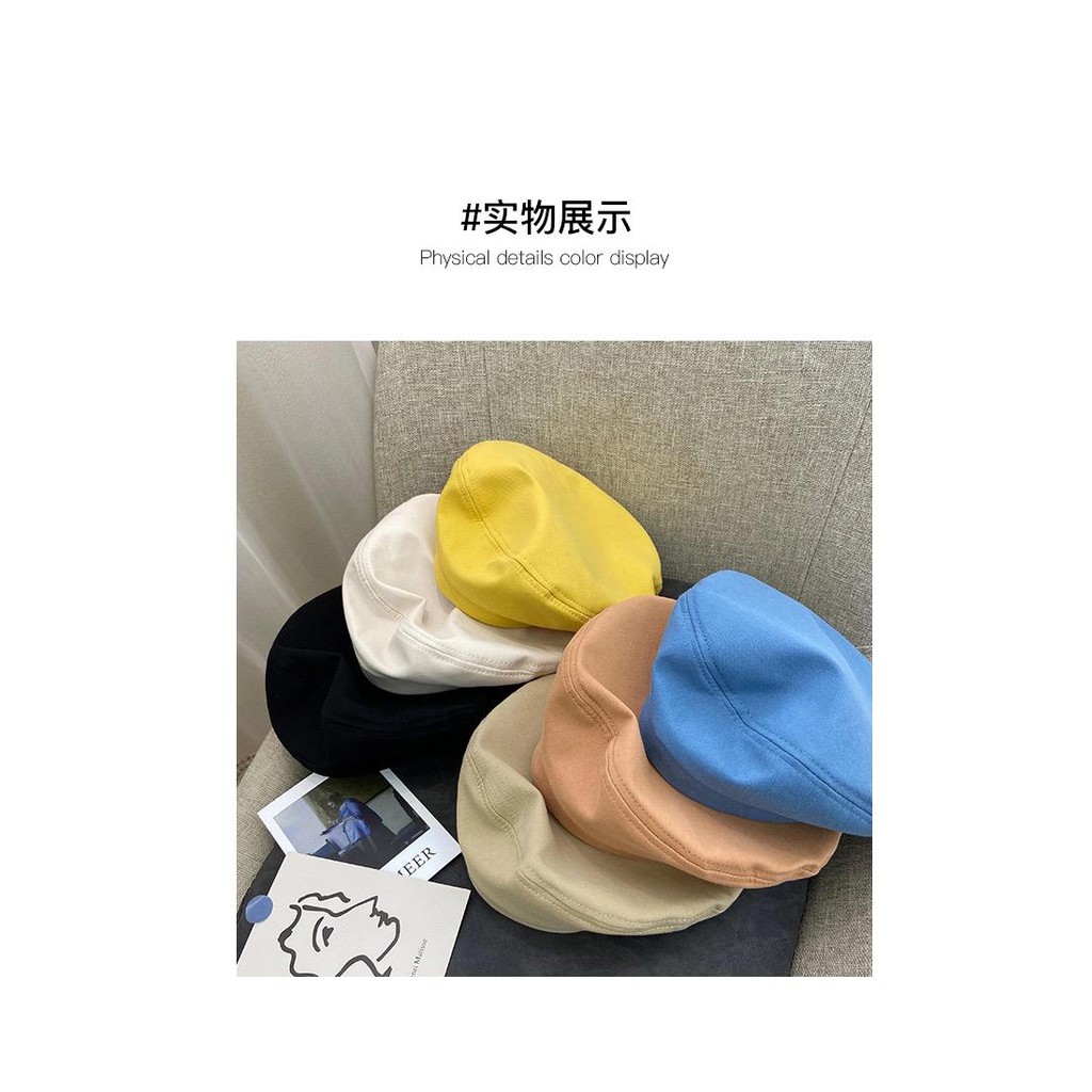 Topi Baret Topi Beret Octagonal Warna Hitam Gaya Retro KOREA S20 CAHAYA