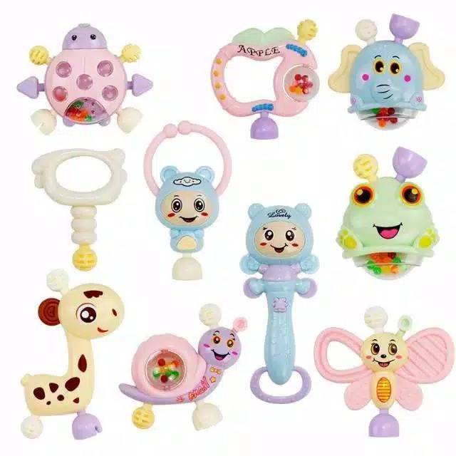 Ykn 1 set mainan bayi rattle dan teether Shopee Indonesia Ykn 1 set mainan bayi rattle dan teether Shopee Indonesia