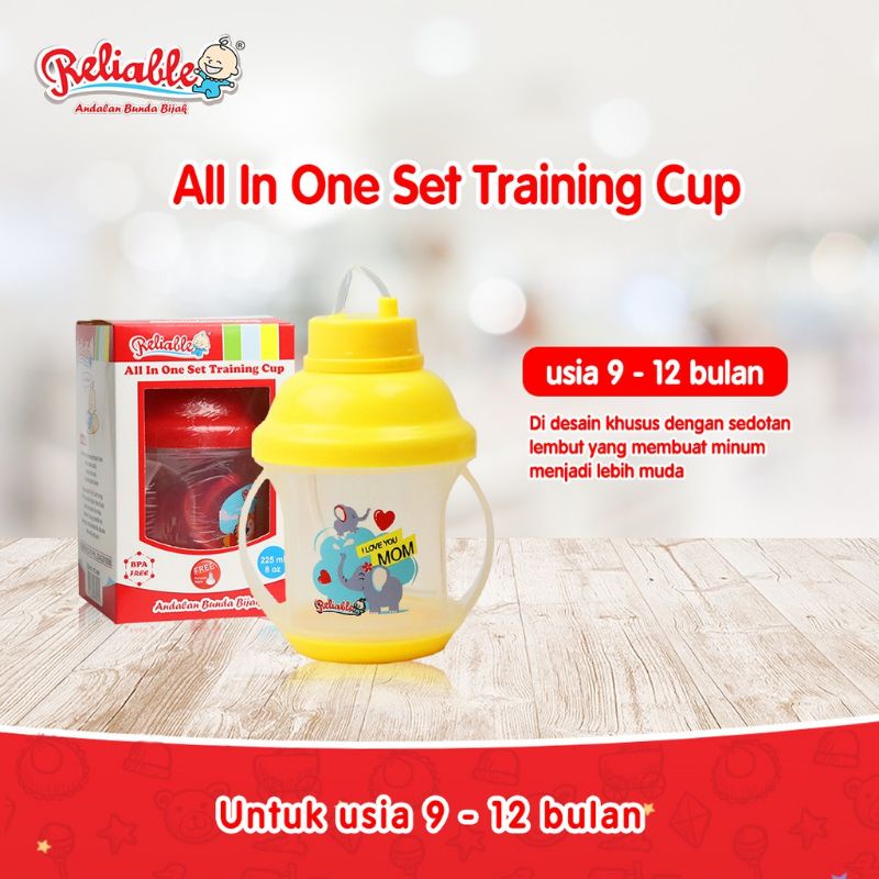 All In One Set Training Cup By Reliable || TRAINING CUP RELIABLE 225 ML || Botol Susu Anak