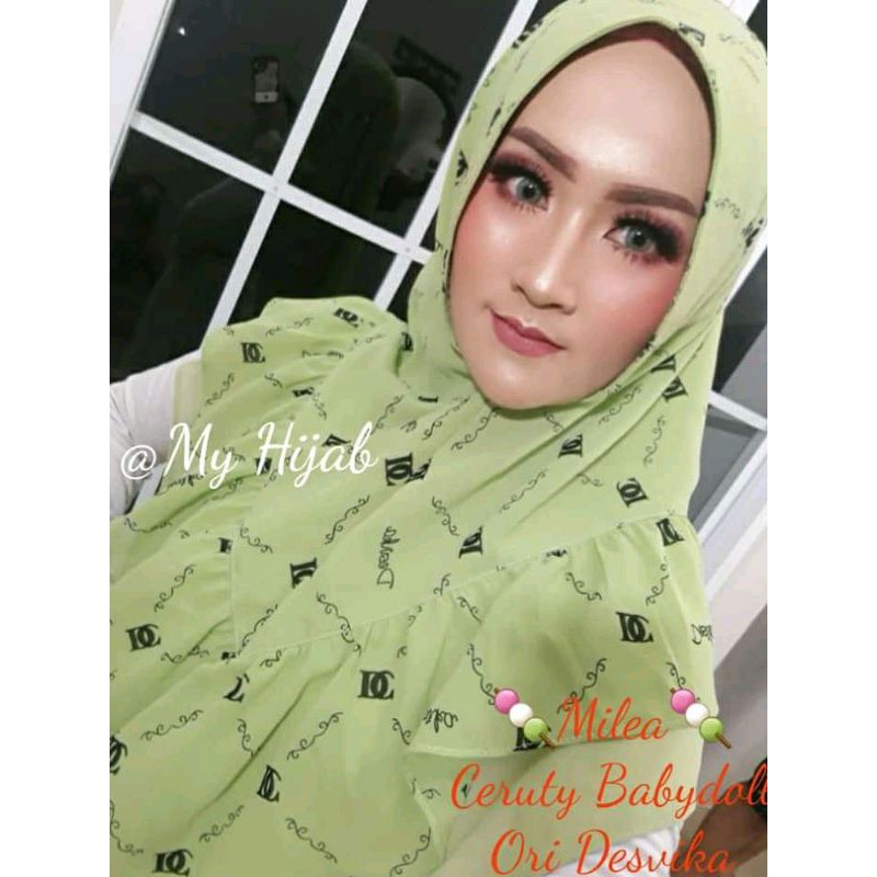 DESVIKA ORI KHIMAR CERUTY CERUTI 2LAYER PRINTING ZESY PRINT MOTIF NEW DC AJEJAZ DOA IBU AYYUBI lilac